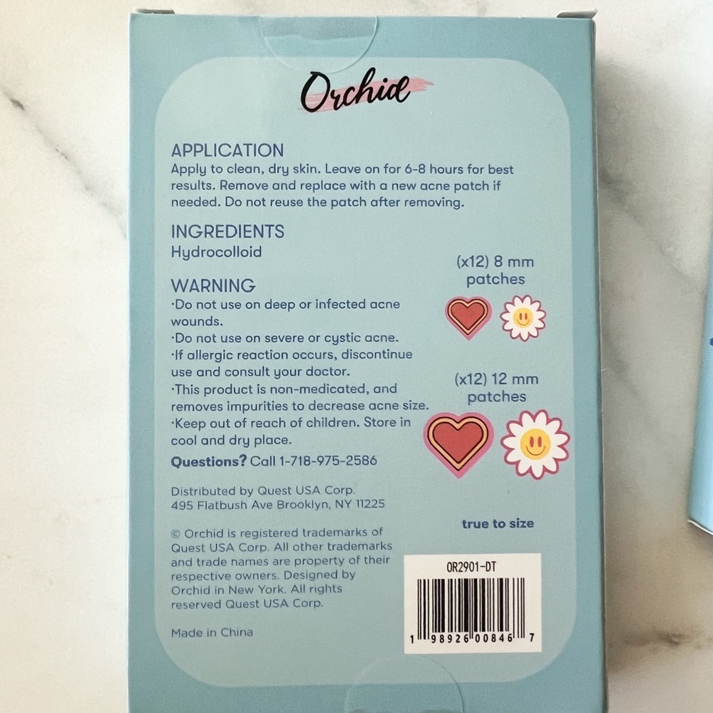 New: Orchid Acne Patches with Hydrocolloid - 48 Pimple heart & flower patches - Picture 2 of 3